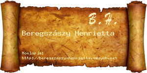 Beregszászy Henrietta névjegykártya